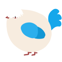 A cream and sky chicken