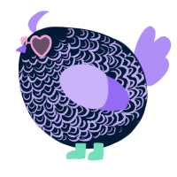 A tumblr and lilac chicken with a double-lace pattern