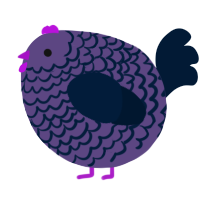 A overcast and tumblr chicken with a lace pattern