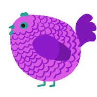 A orchid and violet chicken with a lace pattern