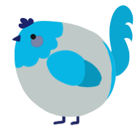 A silver and cerulean chicken with a head pattern