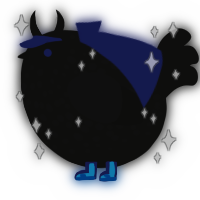A black chicken with a speckle pattern
