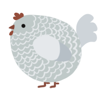 A silver and mist chicken with a lace pattern