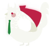 A white chicken with a half-lace pattern