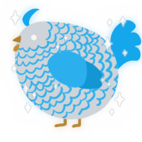 A mist and sky chicken with a lace pattern