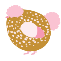 A gold and rose chicken with a speckle pattern
