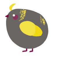 A grey and yellow chicken with a neck-band pattern