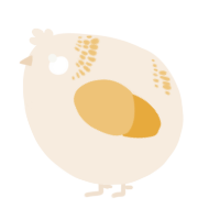 A cream and honey chicken with a neck-band pattern