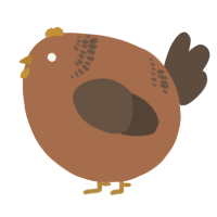 A brown and bark chicken with a neck-band pattern