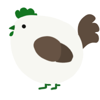 A white and bark chicken