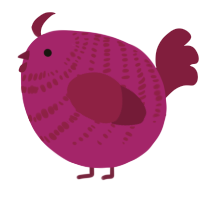 A plum and wine chicken with a bar pattern