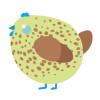 A lemon and brown chicken with a speckle pattern