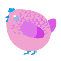 A pink and orchid chicken with a half-lace pattern