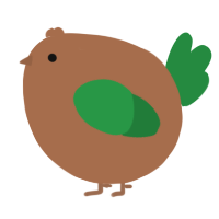 A brown and viridian chicken