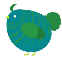 A teal and viridian chicken with a bar pattern
