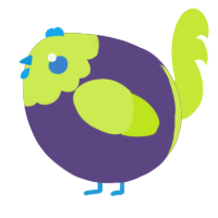 A overcast and lime chicken with a head pattern