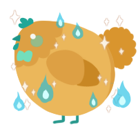 A honey and orange chicken with a head pattern
