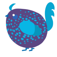 A overcast and cerulean chicken with a speckle pattern