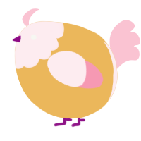 A honey and rose chicken with a head pattern