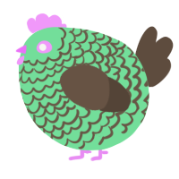 A spring and bark chicken with a lace pattern