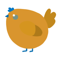 A orange and ochre chicken