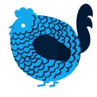 A sky and tumblr chicken with a lace pattern