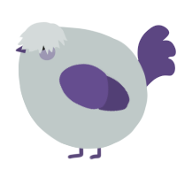 A silver and overcast chicken