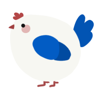 A white and ultramarine chicken