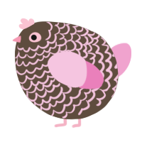 A bark and pink chicken with a lace pattern