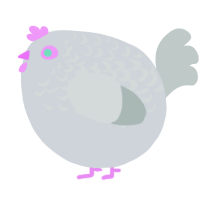 A mist and silver chicken with a half-lace pattern