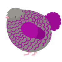 A ash and plum chicken with a lace pattern