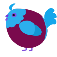 A wine and sky chicken with a head pattern
