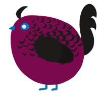 A wine and sable chicken with a half-lace pattern