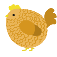 A honey and ochre chicken with a lace pattern