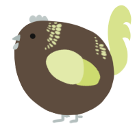 A bark and lemon chicken with a neck-band pattern
