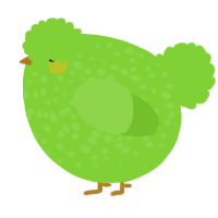 A grass chicken with a speckle pattern