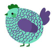 A mint and overcast chicken with a lace pattern