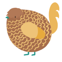 A brown and honey chicken with a lace pattern