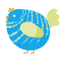 A sky and lemon chicken with a bar pattern