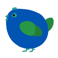 A ultramarine and viridian chicken