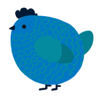 A sapphire and sea chicken with a lace pattern