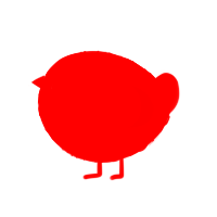 A crimson and russet chicken with a double-lace pattern