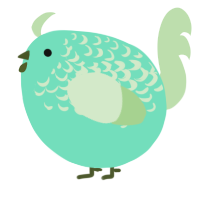 A mint and gluppy chicken with a half-lace pattern
