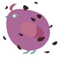 A amethyst and fuchsia chicken