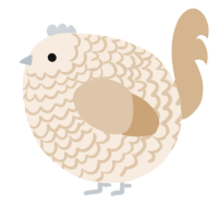A cream and beige chicken with a lace pattern