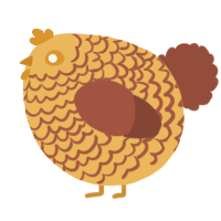 A honey and russet chicken with a lace pattern