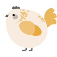 A cream and honey chicken with a neck-speckle pattern