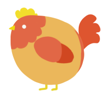 A honey and vermilion chicken with a head pattern