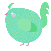 A mint and spring chicken with a lace pattern