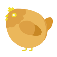 A honey and orange chicken with a head pattern